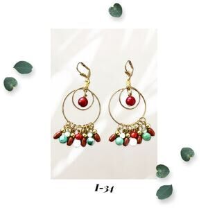 Indian Belly Dancer - Chandelier Cluster Earrings - Gold Plated